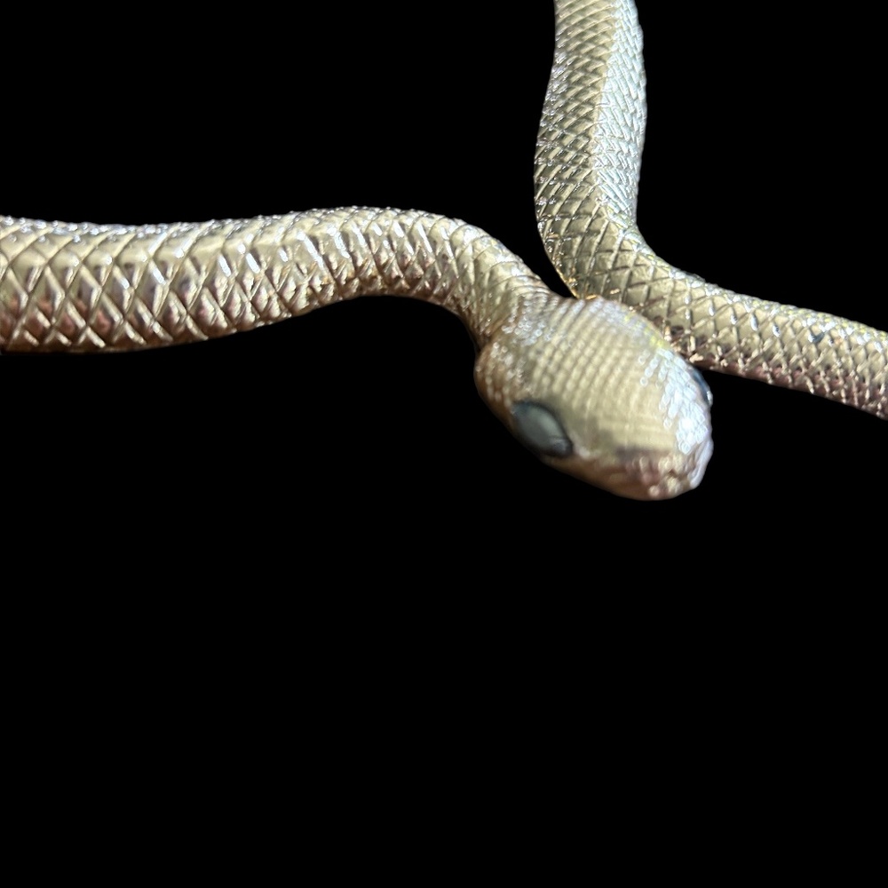 Fun Snake Choker Gold Tone Hinged - Picture 2 of 3